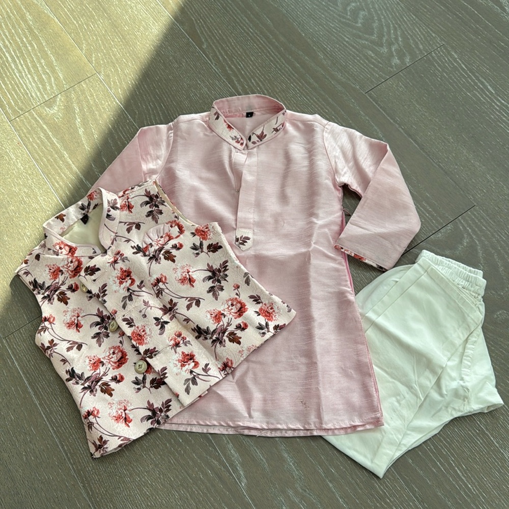 Pink Floral Kids Matching Set